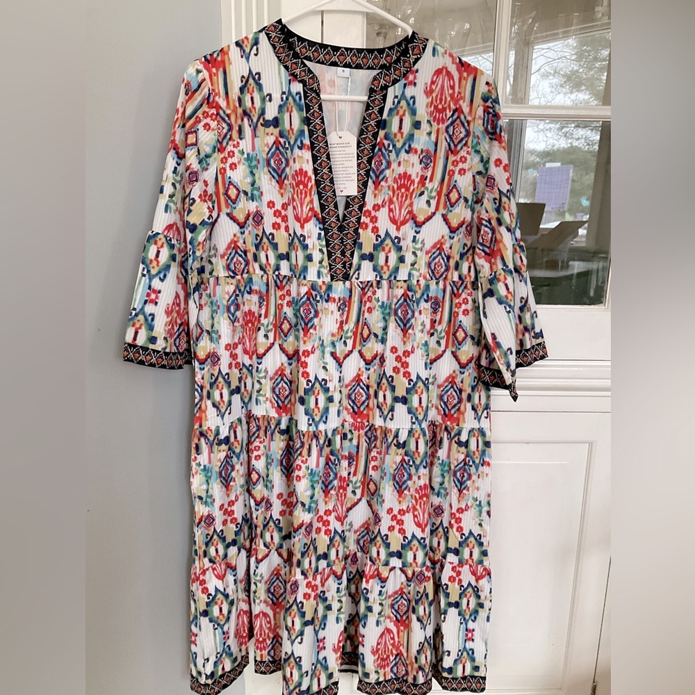 Women’s ikat/floral midi dress